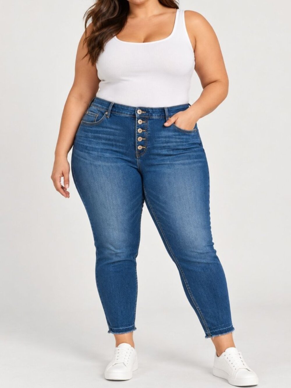 Torrid Womens Bombshell Skinny Button Fly Stretch Release Hem Jean Plus Size 26R